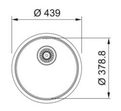 Franke Rondo ROX 210.38 round stainless steel sink 43,9cm flush-mount 127.0688.778