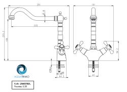 AquaTrimo Windsor classic nostalgic kitchen tap with angled spout, chrome 21WS7531CM