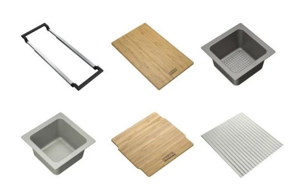 Franke Universal accessory all in set 4, cutting board, insert tray, draining mat and storage tray 112.0655.488