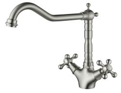 AquaTrimo Windsor nostalgic kitchen tap with angled spout, stainless steel 21WS7531NM