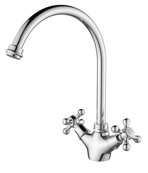 AquaTrimo Windsor classic nostalgic kitchen tap with round spout, chrome 21WS7652CM