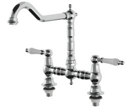 AquaTrimo Country 2-hole classic nostalgic kitchen bridge tap with angled spout, chrome 21CT7657CM