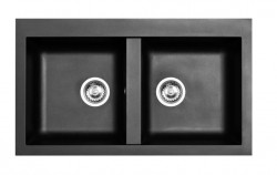 Ausmann Fibre double sink black plastic inset 86x50cm 1208957669