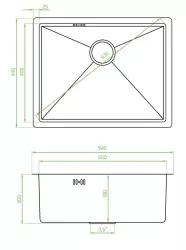 Aquadesign Sinks golden stainless steel sink gold colour PVD gold 50x40 undermount flush-mounted and inset 1208957698