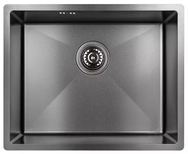 Aquadesign Sinks gun metal stainless steel sink anthracite colour PVD 50x40 undermount flush-mounted and inset 1208957702