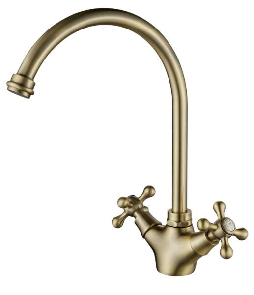 AquaTrimo Windsor classic nostalgic kitchen tap with round spout, bronze 21WS7652BN