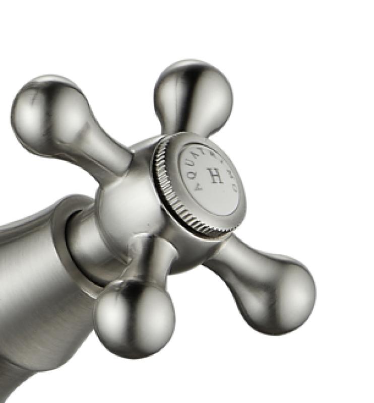 AquaTrimo Windsor 2-hole classic nostalgic kitchen bridge tap with angled spout, stainless steel 21WS7653NM