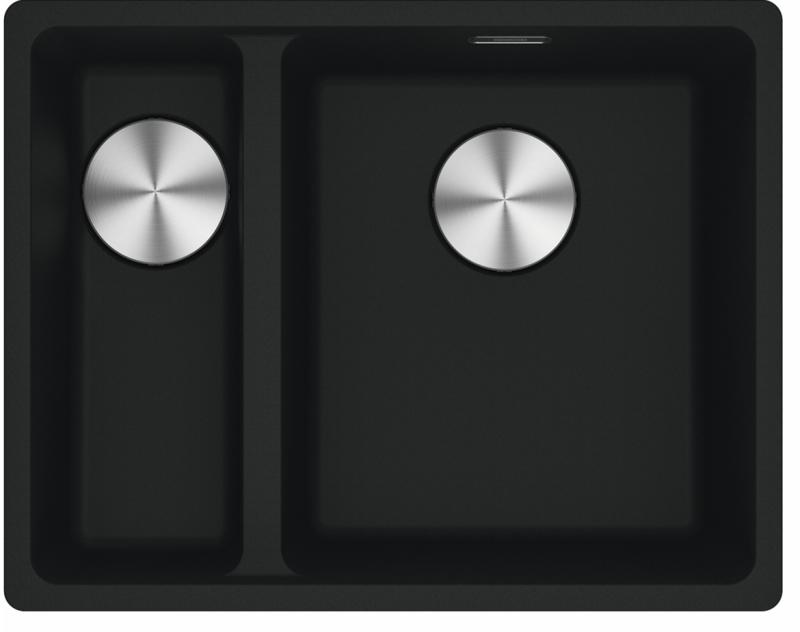 Franke Maris MRG 260-34-15 Fragranite Matte black sink Right bowl flush mount