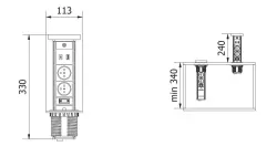 Indux Lift retractable earthed white kitchen socket for worktop with lighting, 2 x USB and wireless charging 1208957838