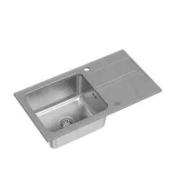 Quadri Fusion inset stainless steel sink with silver granite drainer 78x43 reversible 1208957880