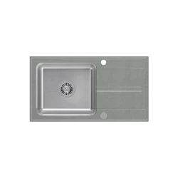 Quadri Fusion inset stainless steel sink with silver granite drainer 78x43 reversible 1208957880