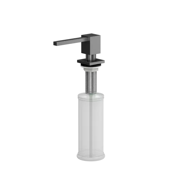 Quadri Tenby square Built-in Soap dispenser PVD gun metal refillable from the top  1208957892