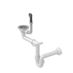 Quadri drain set sink with 1-bowl siphon silver 1208957900