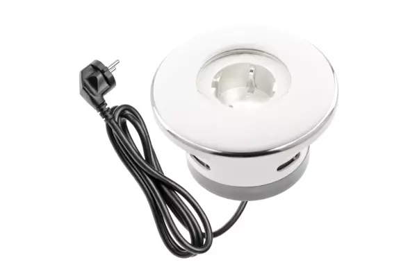 Indux Cover recessed side earthing matt white Socket with closable Lid 1208957927