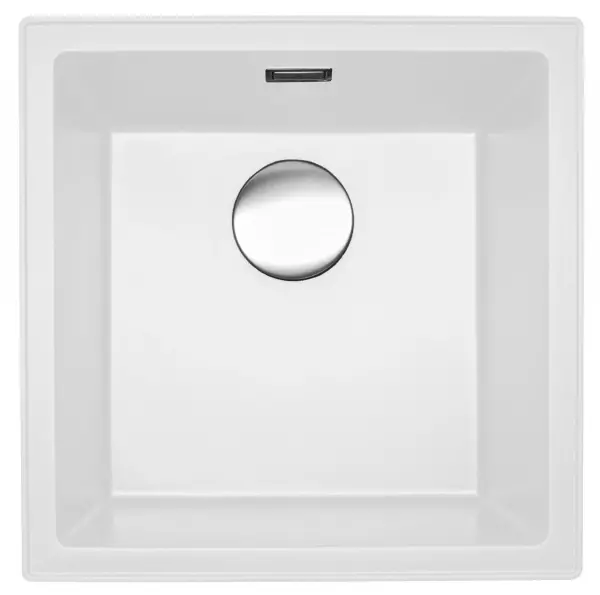 Reginox Paris 40 Regi-granite sink white 40x40 inset with roll mat and stainless steel push button R36679