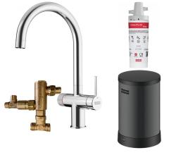 Franke Maris Water Hub 4L Boiler 3-in-1 with Twist Mechanical Boiling Water Tap Chrome with Water Hub Mixer Set 1208957940