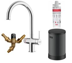 Franke Maris water hub 4L boiler 3-in-1 with Twist mechanical boiling water tap chrome with water hub bypass 1208957941