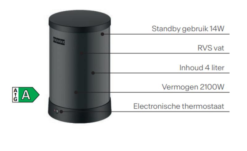 Franke Maris water hub 4L boiler 3-in-1 with Twist mechanical boiling water tap chrome with water hub bypass 1208957941