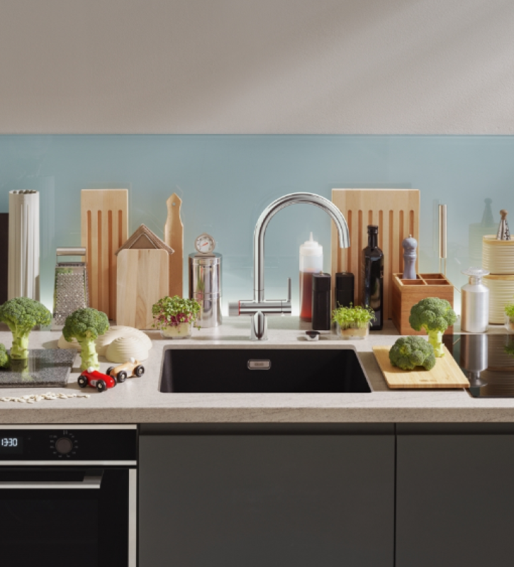 Franke Maris water hub 4L boiler 3-in-1 with Twist mechanical boiling water tap chrome with water hub bypass 1208957941