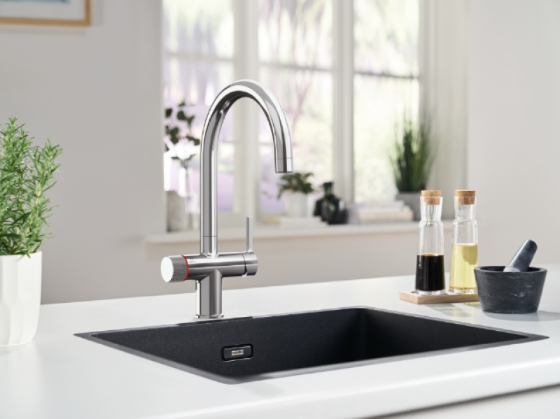 Franke Maris water hub 4L boiler 3-in-1 with Twist mechanical boiling water tap chrome with water hub bypass 1208957941