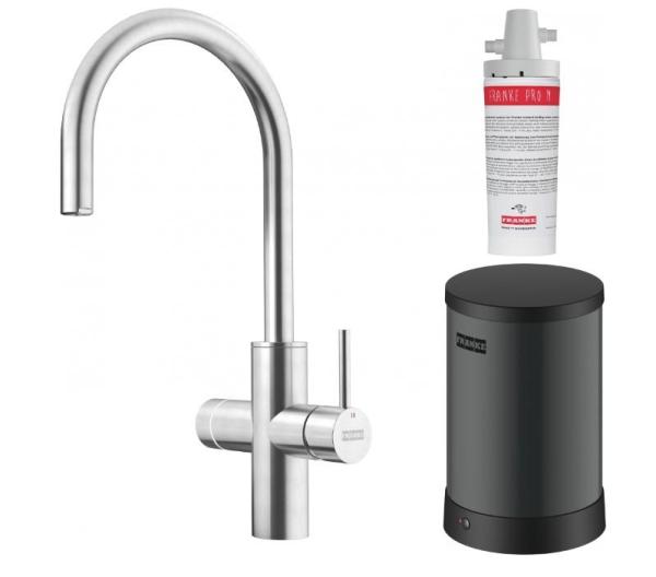 Franke Maris water hub 4L boiler 3-in-1 with Touch electronic boiling water tap stainless steel 160.0702.531