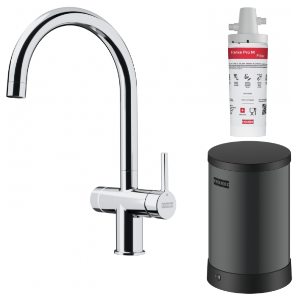 Franke Maris water hub 4L boiler 3-in-1 with Touch electronic boiling water tap chrome 160.0702.440