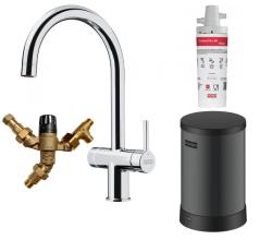 Franke Maris water hub 4L boiler 3-1 with Touch electronic boiling water tap chrome with water hub bypass 1208957947