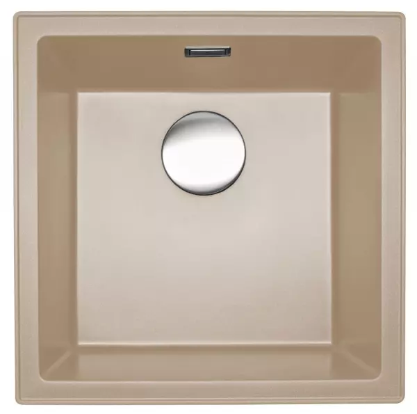 Reginox Paris 40 Regi-granite sink cafe 40x40 cm inset with roll mat and stainless steel push buttonR36686