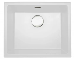 Reginox Paris 50 Regi-granite sink white 50x40 cm inset with roll mat and stainless steel push button R36723