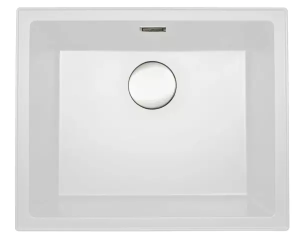 Reginox Paris 50 Regi-granite sink white 50x40 cm inset with roll mat and stainless steel push button R36723