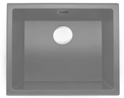 Reginox Paris 50 Regi-granite sink grey 50x40 cm inset with roll mat and stainless steel push button R36747