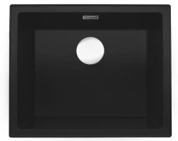 Reginox Paris 50 Regi-granite sink anthracite 50x40 cm inset with roll mat and stainless steel push button R36761