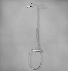 Waterevolution Flow Shower mixer with bar, flexible, handshower and fixed holder Chrome T14101