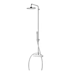 Waterevolution Flow Shower mixer with bar, flexible, handshower and fixed holder Chrome T14101