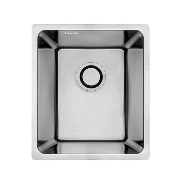 Aquadesign R25 steel top-mounted, undermount and flush-mounted sink inox with save space siphon 34x40cm 1208958201