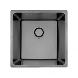 Aquadesign R25 steel top-mounted, undermount and flush-mounted sink gun metal 40x40cm 1208958207