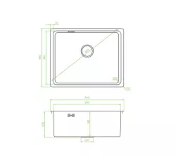 Aquadesign R25 steel top-mounted, undermount and flush-mounted sink stainless steel  50x40cm 1208958208