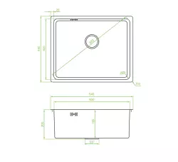 Aquadesign R25 steel top-mounted, undermount and flush-mounted sink gun metal 50x40cm 1208958209