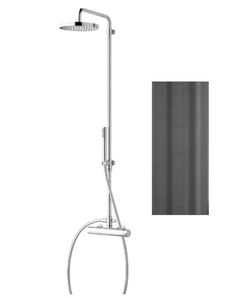 Waterevolution Flow shower combination with rain shower PVD Gun Metal T141GME