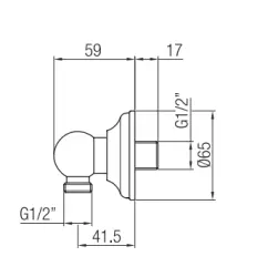 PB Classic Nostalgic Wall-Mounted Shower Hose Connection Chrome 1208958331