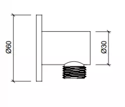 WaterEvolution Flow shower hose connection piece wall connection elbow chrome T162501