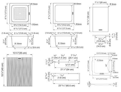 Franke universal accessories in set of 5, cutting board, insert tray, draining mat and storage tray 112.0655.489