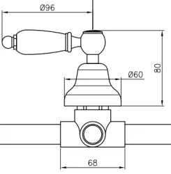 PB classic built-in faucet Diverter valve 2-way Chrome 1208958344