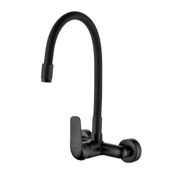 Aquatrimo Chopin wall-mounted faucet with high flexible spout matte black 21CP8462SW