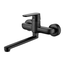 Aquatrimo Chopin single-handle kitchen wall faucet matte black with 297mm spout 21CP8469SW