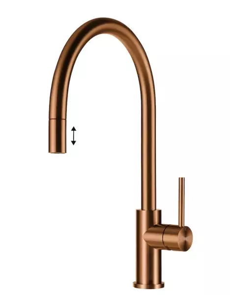 Lorreine Royal Aire copper kitchen tap with pull-out spout AIRE-COPPER