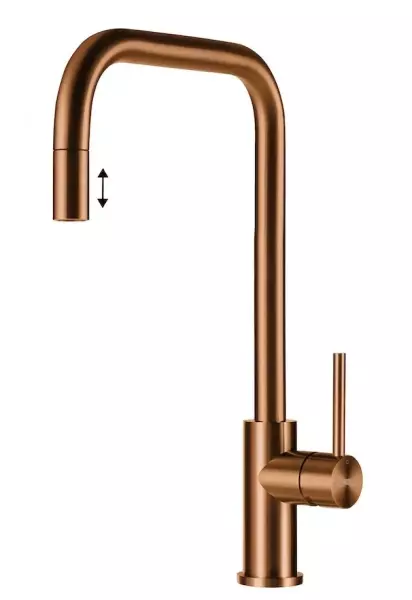 Lorreine Royal Spey Copper PVD copper stainless steel kitchen tap with pull-out spout SPEY-COPPER