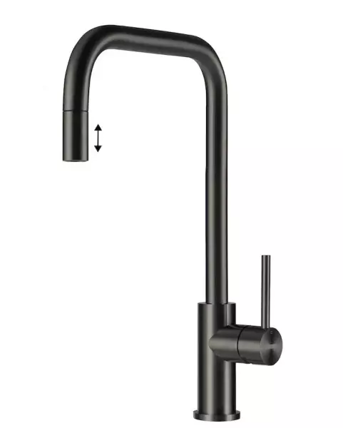 Lorreine Royal Spey Gun Metal PVD anthracite stainless steel kitchen tap with pull-out spout SPEY-GUNMETAL