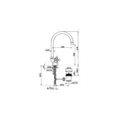 Cisal Arcana Ceramic nostalgic Basin Mixer Gold AC00052024