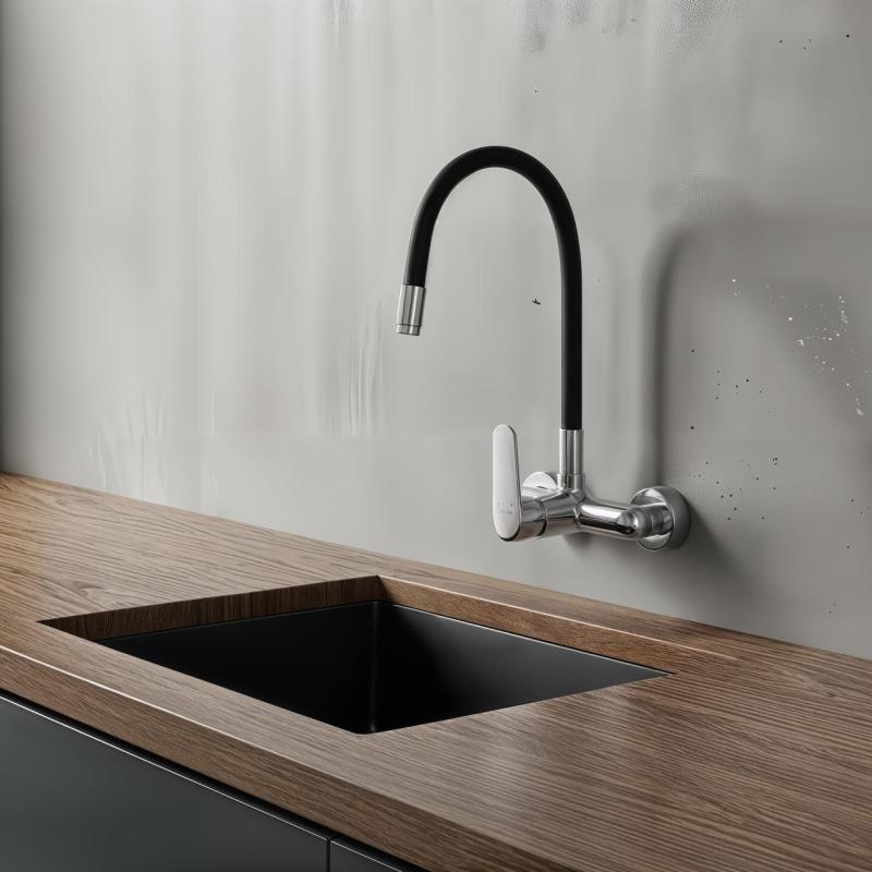 Aquatrimo Chopin wall-mounted faucet chrome with high flexible spout 21CP8462CM